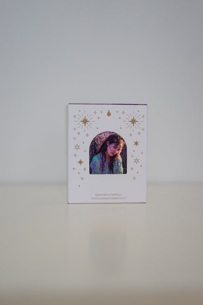 Pack ✨ Luz de luna - Telar decorativo hecho a mano + vela de 200gr de cera de soja.