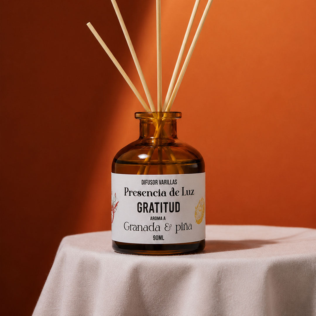 Difusor de varillas "GRATITUD" 90 ml - Aroma Granada & piña