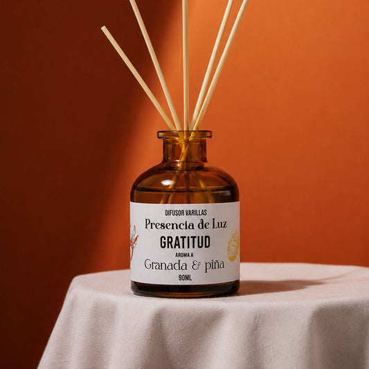 Difusor de varillas "GRATITUD" 90 ml - Aroma Granada & piña