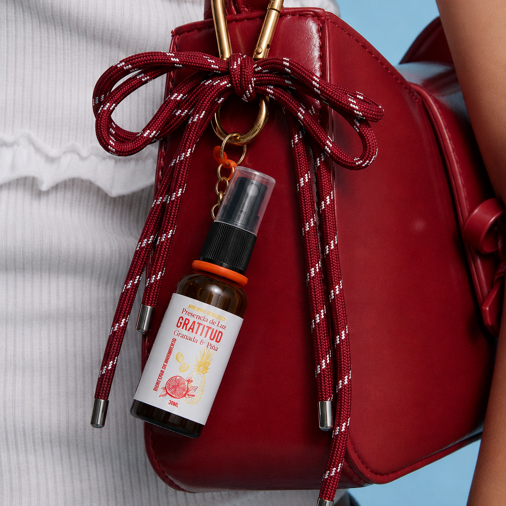 MINI HOME SPRAY - Aromatizante pocket - Aroma Granada y piña  - Gratitud / SIN LLAVERO