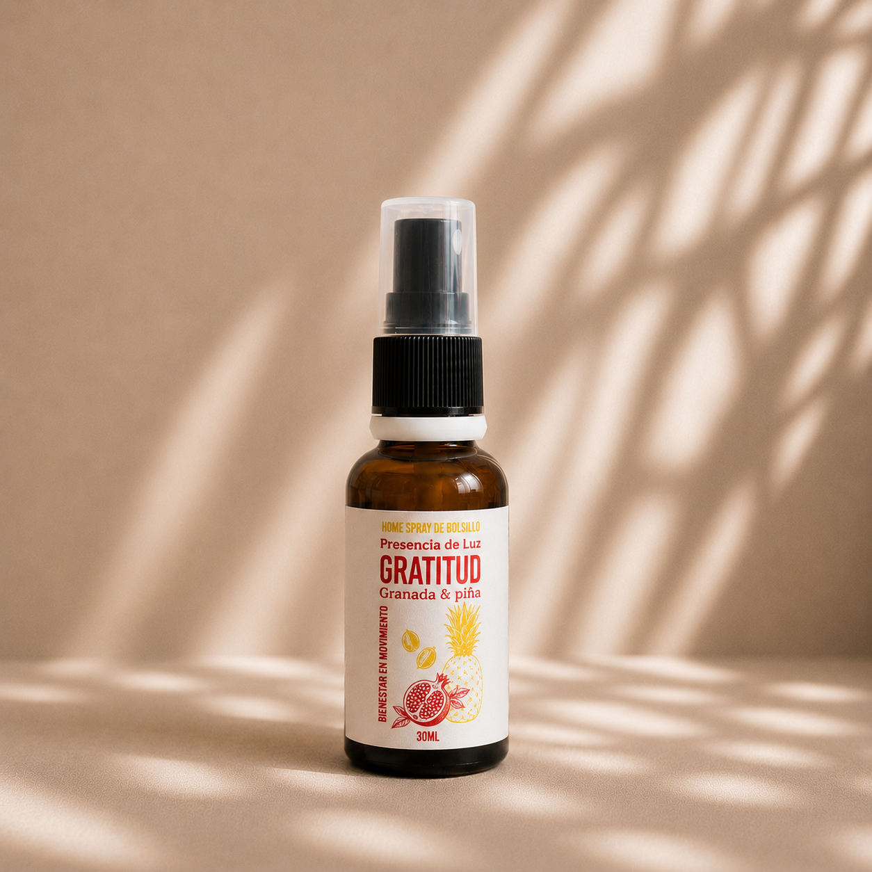 MINI HOME SPRAY - Aromatizante pocket - Aroma Granada y piña  - Gratitud / SIN LLAVERO