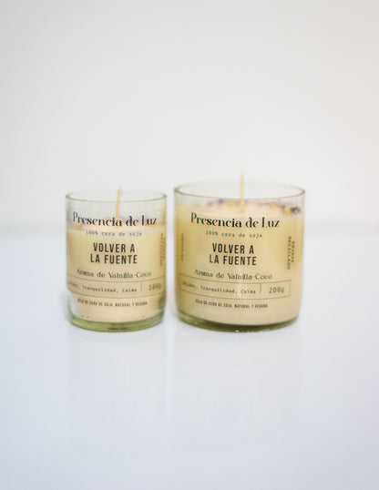 Vela Volver a la fuente - Aroma vainilla & coco